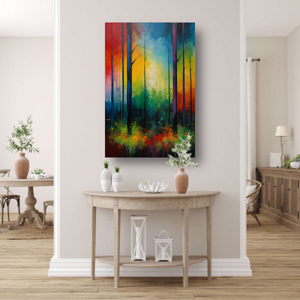 Abstracte Impressionistische Boslandschap Kunst canvas