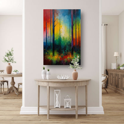 Abstracte Impressionistische Boslandschap Kunst poster