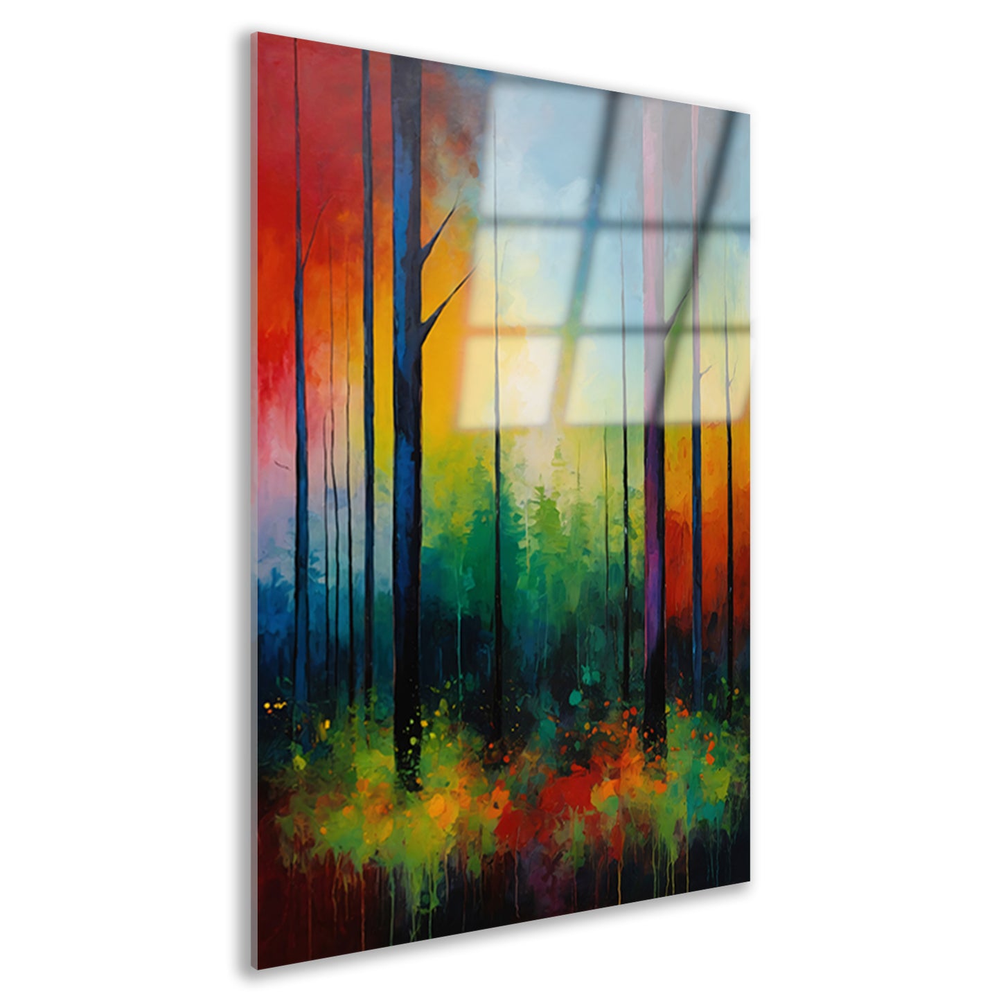 Abstracte Impressionistische Boslandschap Kunst acrylglas