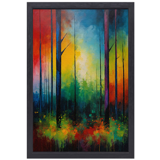 Abstracte Impressionistische Boslandschap Kunst canvas met baklijst