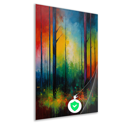 Abstracte Impressionistische Boslandschap Kunst poster