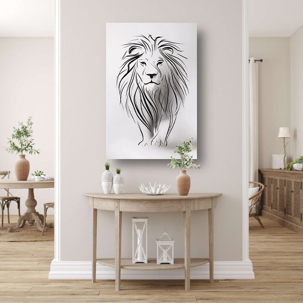 Abstracte leeuw in minimalistische lijnen acrylglas