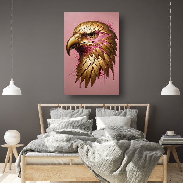 Gouden Adelaar met Roze Verfspatten poster