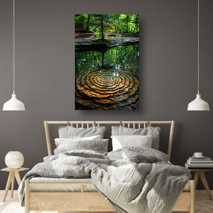 Natuurlijke Spiegeling in het Bos canvas