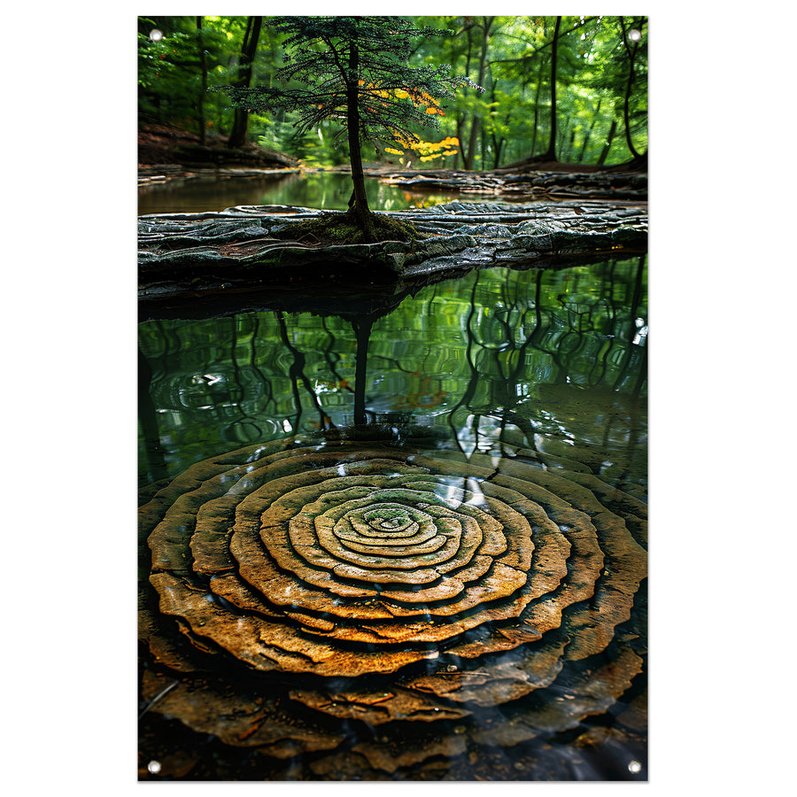 Natuurlijke Spiegeling in het Bos tuinposter