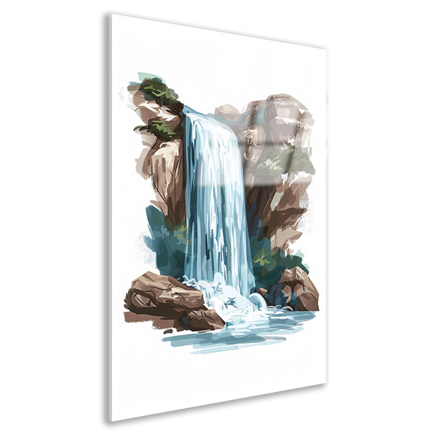 Schilderij van een waterval in de bergen acrylglas