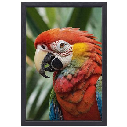 Kleurenpracht van een Tropische Papegaai canvas met baklijst