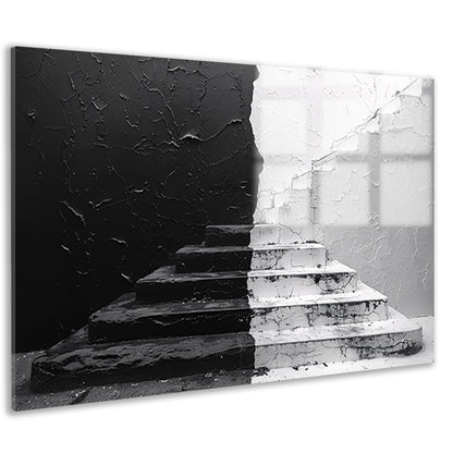 Zwart wit trappenhuis acrylglas