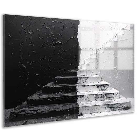 Zwart wit trappenhuis acrylglas