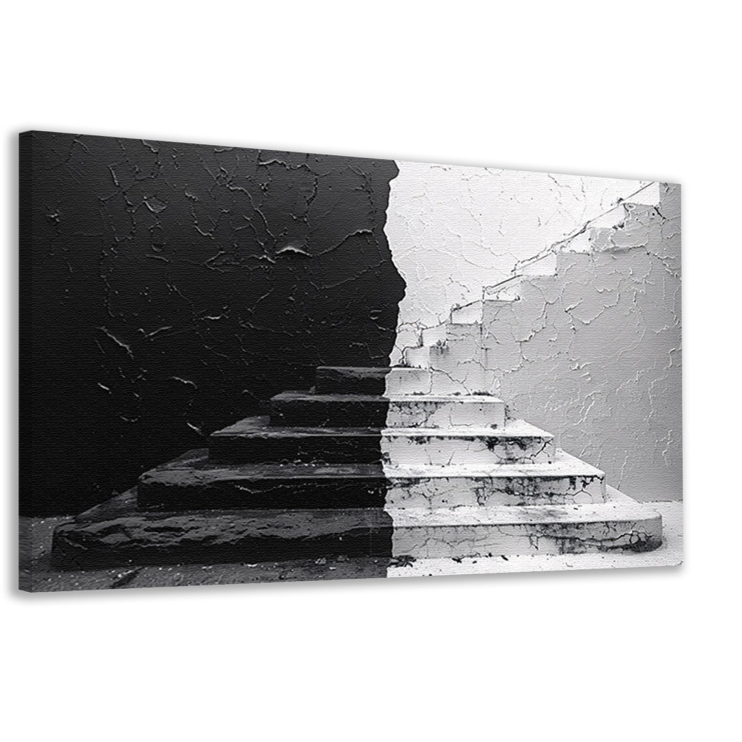 Zwart wit trappenhuis canvas