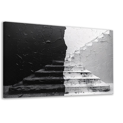 Zwart wit trappenhuis canvas