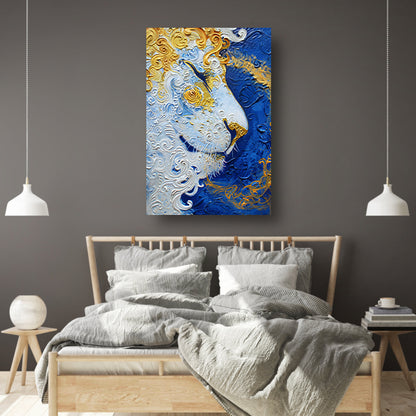 Surrealistisch schilderij van een leeuw in kleuren canvas