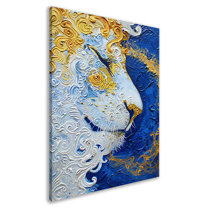 Surrealistisch schilderij van een leeuw in kleuren canvas