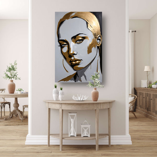 Gouden Portret van een Vrouw met Moderne Kunst poster