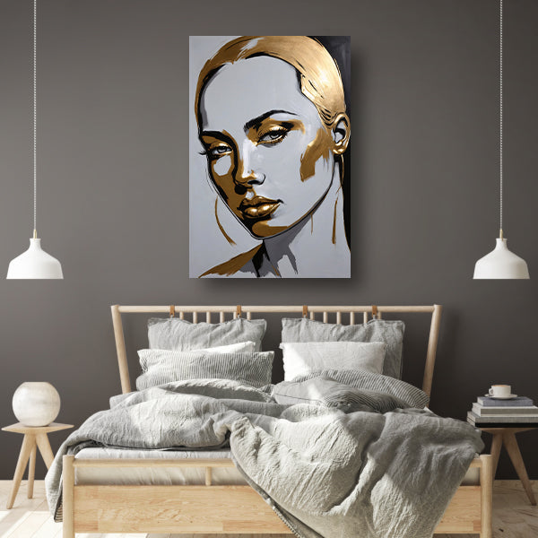 Gouden Portret van een Vrouw met Moderne Kunst poster