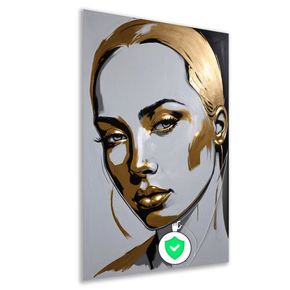 Gouden Portret van een Vrouw met Moderne Kunst poster