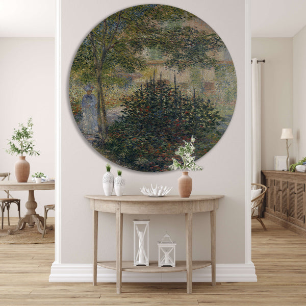 Camille Monet in de tuin van Argenteuil - Claude Monet forex muurcirkel