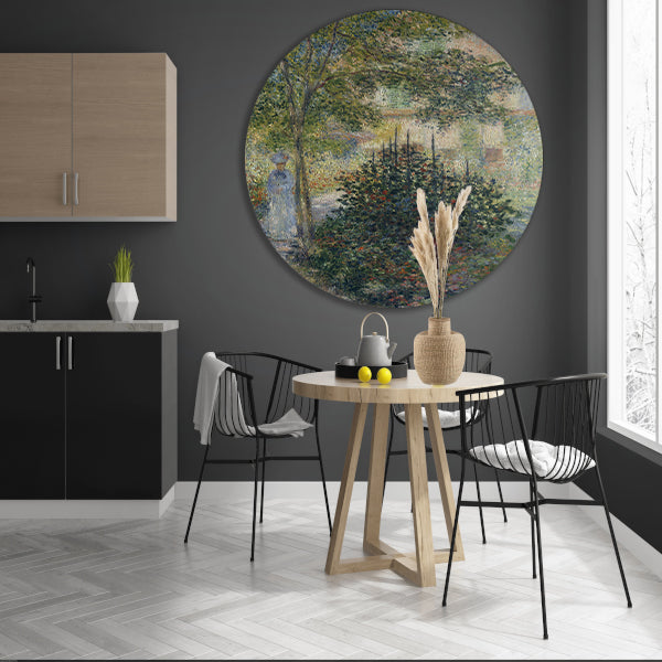 Camille Monet in de tuin van Argenteuil - Claude Monet forex muurcirkel