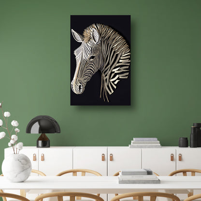 Abstracte zebra, Zwart-wit kunst poster