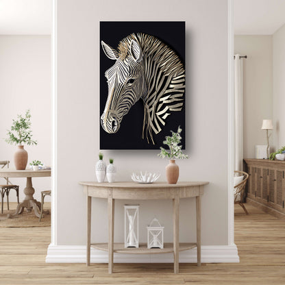 Abstracte zebra, Zwart-wit kunst poster