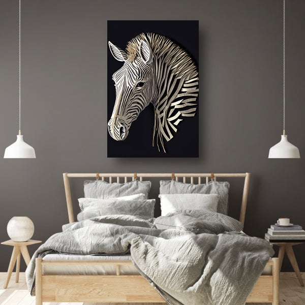 Abstracte zebra, Zwart-wit kunst poster