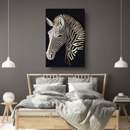 Abstracte zebra, Zwart-wit kunst poster