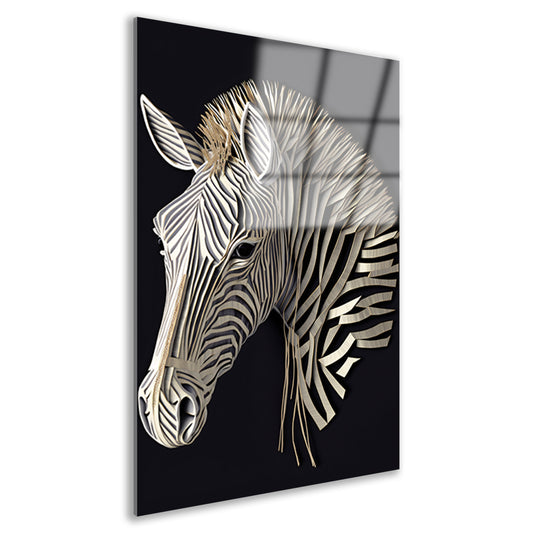 Abstracte zebra, Zwart-wit kunst Acrylglas