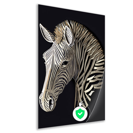 Abstracte zebra, Zwart-wit kunst poster