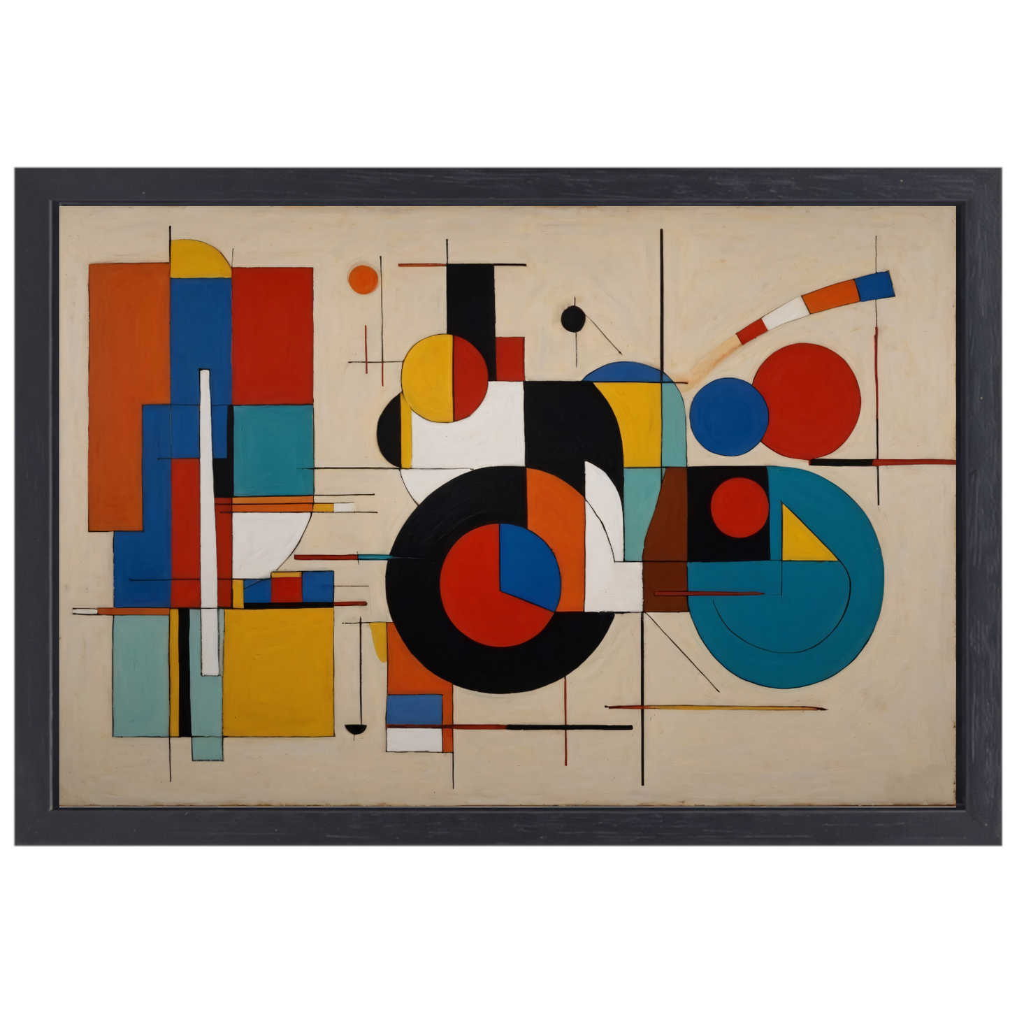 Dynamische Abstractie van Geometrische Kleuren canvas met baklijst