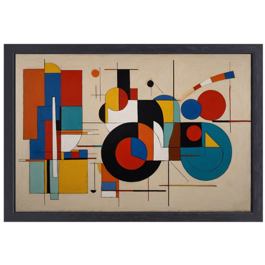 Dynamische Abstractie van Geometrische Kleuren canvas met baklijst