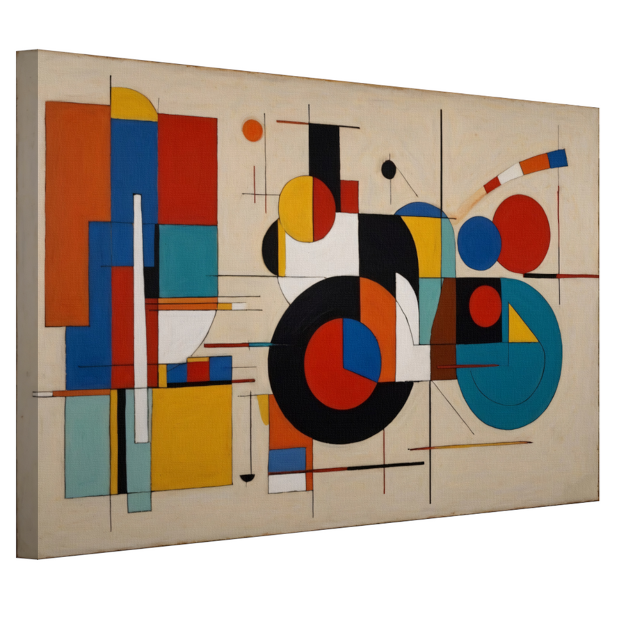 Dynamische Abstractie van Geometrische Kleuren canvas