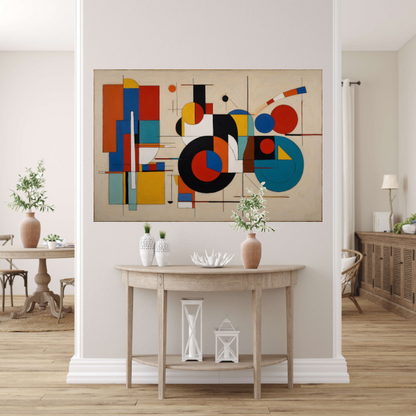 Dynamische Abstractie van Geometrische Kleuren poster