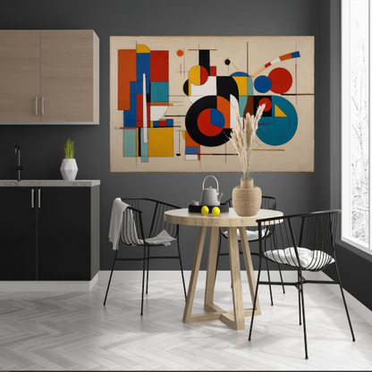 Dynamische Abstractie van Geometrische Kleuren poster