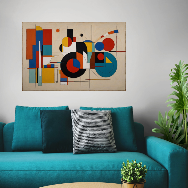 Dynamische Abstractie van Geometrische Kleuren poster