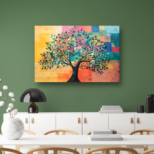 Kleurrijk Abstracte Boomlandschap acrylglas