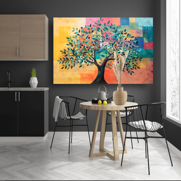 Kleurrijk Abstracte Boomlandschap acrylglas