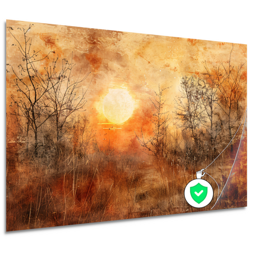 Stille zonsondergang in sepia tonen poster