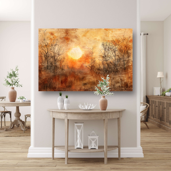 Stille zonsondergang in sepia tonen acrylglas