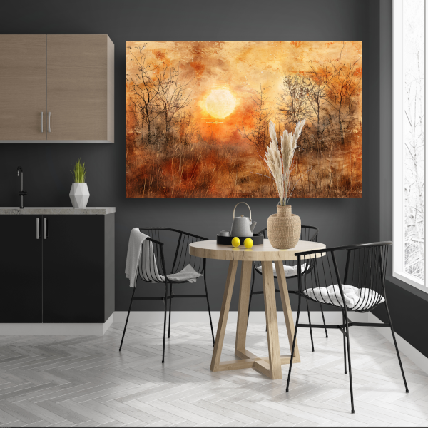 Stille zonsondergang in sepia tonen poster