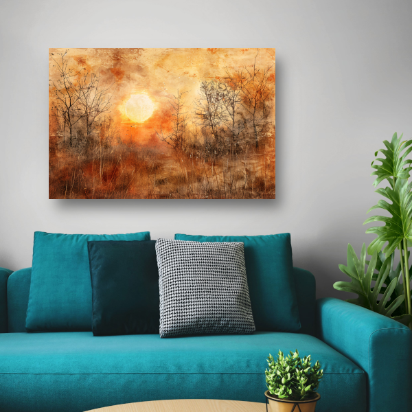 Stille zonsondergang in sepia tonen poster