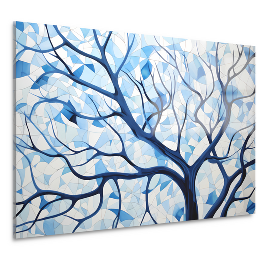 Abstracte Weergave van Blauwe Boomtakken acrylglas