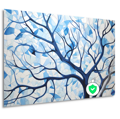 Abstracte Weergave van Blauwe Boomtakken poster