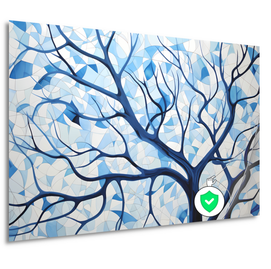 Abstracte Weergave van Blauwe Boomtakken poster
