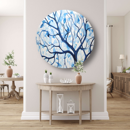 Abstracte Weergave van Blauwe Boomtakken forex muurcirkel