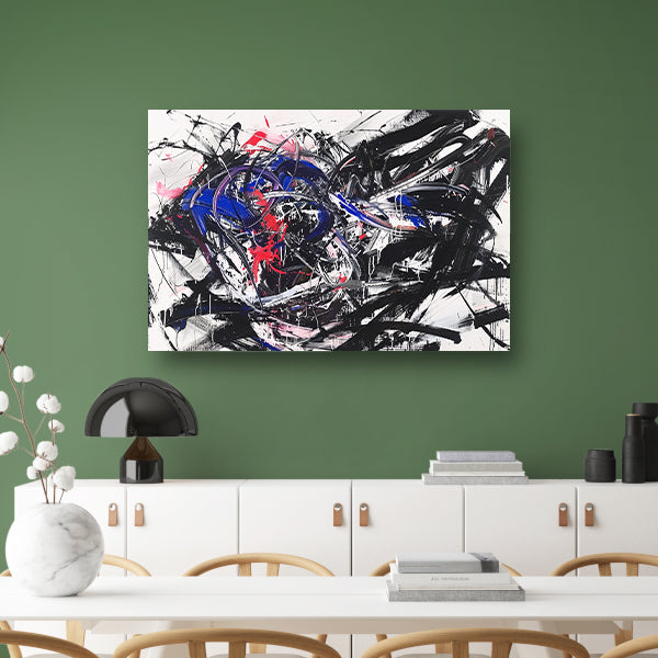Dynamisch abstract kunstwerk met levendige kleuren poster
