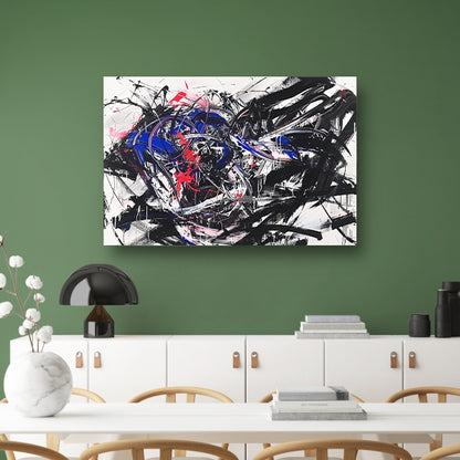 Dynamisch abstract kunstwerk met levendige kleuren acrylglas