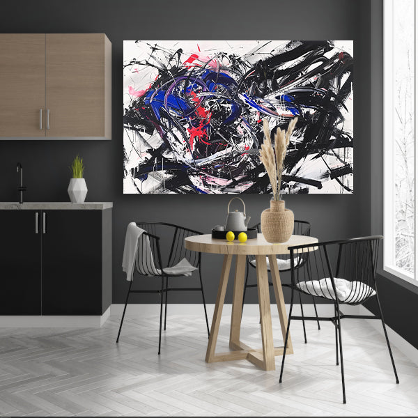 Dynamisch abstract kunstwerk met levendige kleuren poster
