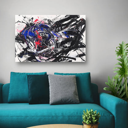 Dynamisch abstract kunstwerk met levendige kleuren poster