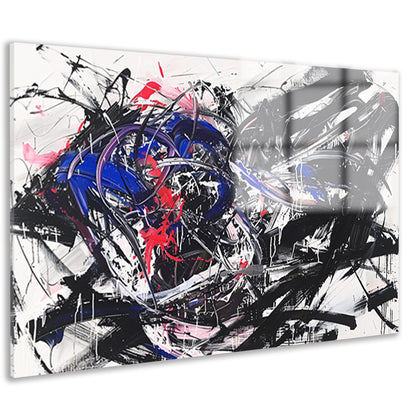 Dynamisch abstract kunstwerk met levendige kleuren acrylglas