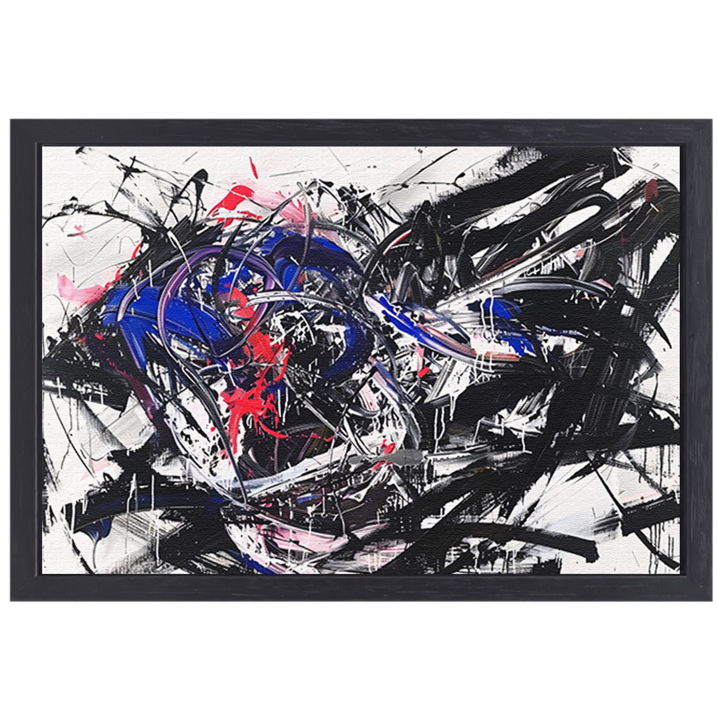 Dynamisch abstract kunstwerk met levendige kleuren canvas met baklijst